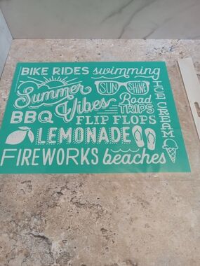 Chalk Couture Teal Summer Word Tranfer Sheet